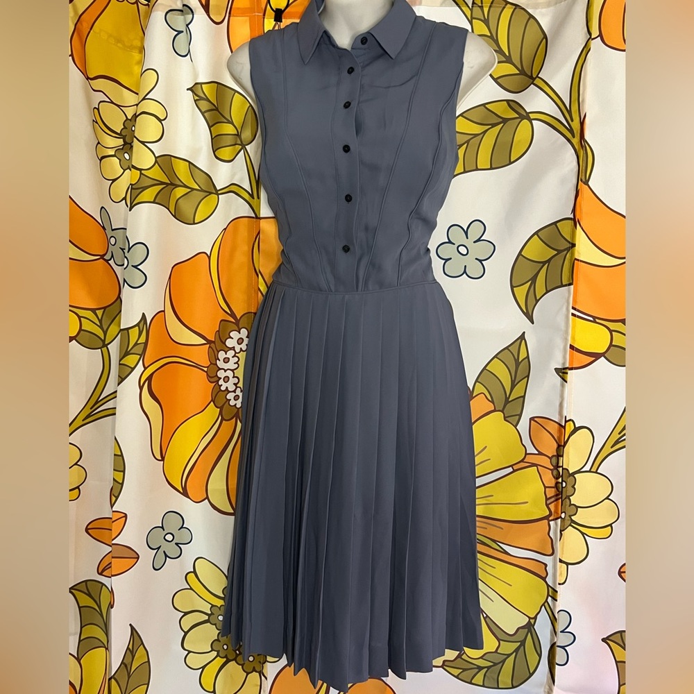 Banana Republic Pleated  Sleeveless Shirt Dress